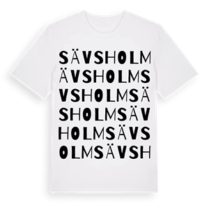 Sävsholm ordlek t-shirt – ekologisk bomull t-shirt från Pinshirt