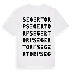 Segertorp ordlek t-shirt – ekologisk bomull t-shirt från Pinshirt