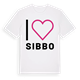 White t-shirt med Jag älskar Sibbo t-shirt stort tryck