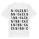 White t-shirt med Sickelsås ordlek t-shirt