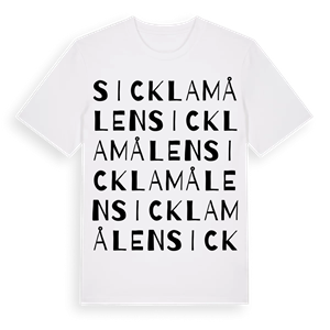 Sicklamålen ordlek t-shirt – ekologisk bomull t-shirt från Pinshirt