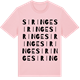 Pink Cotton t-shirt med Siringe ordlek t-shirt