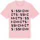 Pink Cotton t-shirt med Sisshemmet ordlek t-shirt