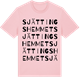 Pink Cotton t-shirt med Sjättingshemmet ordlek t-shirt