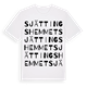 White t-shirt med Sjättingshemmet ordlek t-shirt