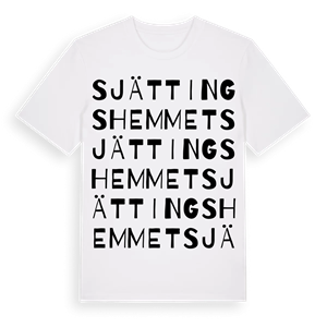 Sjättingshemmet ordlek t-shirt – ekologisk bomull t-shirt från Pinshirt
