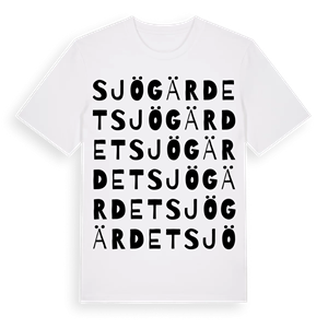 Sjögärdet ordlek t-shirt – ekologisk bomull t-shirt från Pinshirt