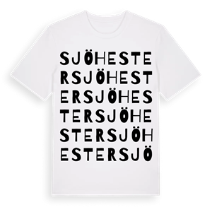 Sjöhester ordlek t-shirt – ekologisk bomull t-shirt från Pinshirt