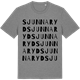 Mid Heather Gray t-shirt med Sjunnaryd ordlek t-shirt