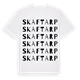 White t-shirt med Skaftarp ordlek t-shirt
