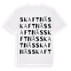 White t-shirt med Skaftnäs ordlek t-shirt