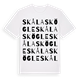 White t-shirt med Skålaskögle ordlek t-shirt