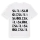 White t-shirt med Skålaskögle ordlek t-shirt