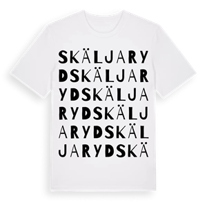 Skäljaryd ordlek t-shirt – ekologisk bomull t-shirt från Pinshirt