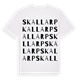 White t-shirt med Skallarp ordlek t-shirt