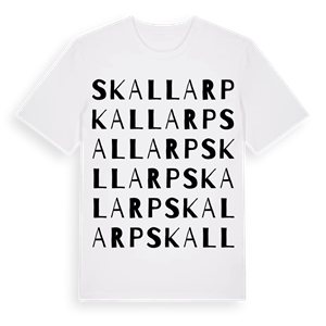 Skallarp ordlek t-shirt – ekologisk bomull t-shirt från Pinshirt