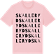 Pink Cotton t-shirt med Skalleryd ordlek t-shirt