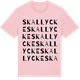 Pink Cotton t-shirt med Skallycke ordlek t-shirt