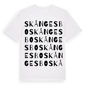Skångesbo ordlek t-shirt – ekologisk bomull t-shirt från Pinshirt