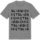 Mid Heather Gray t-shirt med Skanshemmet ordlek t-shirt