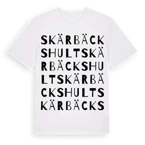 Skärbäckshult ordlek t-shirt – ekologisk bomull t-shirt från Pinshirt
