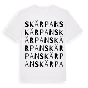 Skärpan ordlek t-shirt – ekologisk bomull t-shirt från Pinshirt