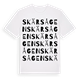 White t-shirt med Skärsågen ordlek t-shirt