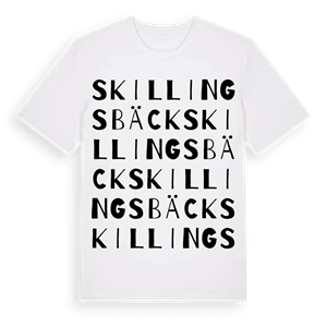 Skillingsbäck ordlek t-shirt – ekologisk bomull t-shirt från Pinshirt