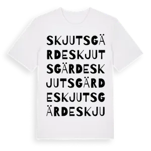 Skjutsgärde ordlek t-shirt – ekologisk bomull t-shirt från Pinshirt