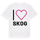 White t-shirt med Jag älskar Skog t-shirt stort tryck