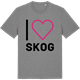 Mid Heather Gray t-shirt med Jag älskar Skog t-shirt stort tryck