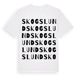 Skogslund ordlek t-shirt – ekologisk bomull t-shirt från Pinshirt