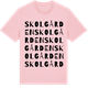 Pink Cotton t-shirt med Skolgården ordlek t-shirt