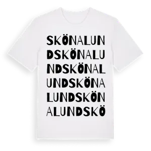 Skönalund ordlek t-shirt – ekologisk bomull t-shirt från Pinshirt