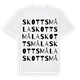 White t-shirt med Skottsmåla ordlek t-shirt