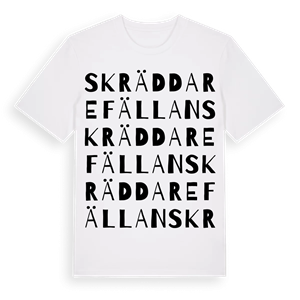 Skräddarefällan ordlek t-shirt – ekologisk bomull t-shirt från Pinshirt