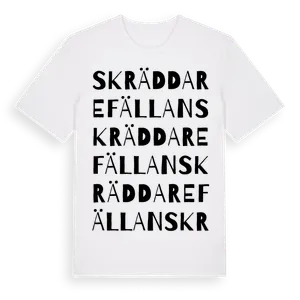 Skräddarefällan ordlek t-shirt – ekologisk bomull t-shirt från Pinshirt