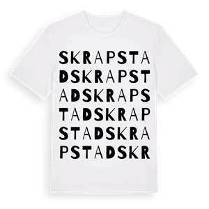 Skrapstad ordlek t-shirt – ekologisk bomull t-shirt från Pinshirt
