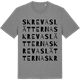 Mid Heather Gray t-shirt med Skrevaslätterna ordlek t-shirt