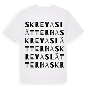 Skrevaslätterna ordlek t-shirt – ekologisk bomull t-shirt från Pinshirt