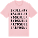 Pink Cotton t-shirt med Skullaryd ordlek t-shirt