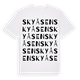 White t-shirt med Skyåsen ordlek t-shirt