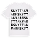 White t-shirt med Skyttakvarn ordlek t-shirt