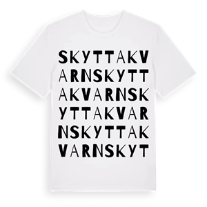 Skyttakvarn ordlek t-shirt – ekologisk bomull t-shirt från Pinshirt