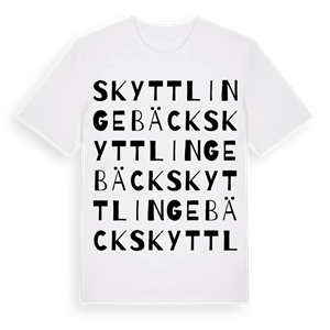 Skyttlingebäck ordlek t-shirt – ekologisk bomull t-shirt från Pinshirt