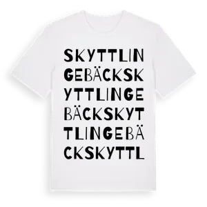 Skyttlingebäck ordlek t-shirt – ekologisk bomull t-shirt från Pinshirt