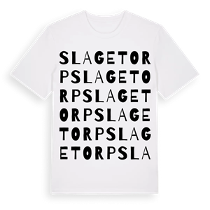 Slagetorp ordlek t-shirt – ekologisk bomull t-shirt från Pinshirt
