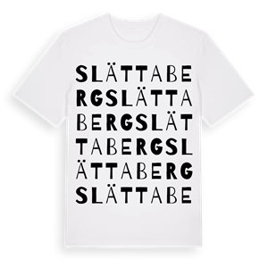 Slättaberg ordlek t-shirt – ekologisk bomull t-shirt från Pinshirt