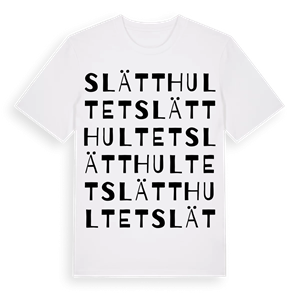 Slätthultet ordlek t-shirt – ekologisk bomull t-shirt från Pinshirt