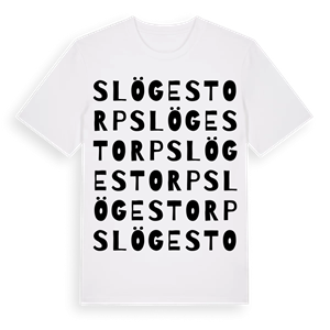 Slögestorp ordlek t-shirt – ekologisk bomull t-shirt från Pinshirt